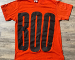Vtg Halloween Single Stitch T-Shirt BOO Orange Scary Size Large Made in USA - $19.34