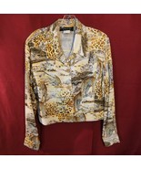 Christina Hope Blazer top jacket African print Cheetah size small - £15.49 GBP