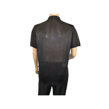 Mens Polo Shirt Slinky Sheer Short Sleeves Soft Touch Stacy Adams 57006 Black image 7
