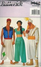 Butterick 3048 Mens Misses Aladdin Jasmine Genie Costume Sewing Pattern UNCUT - £48.86 GBP