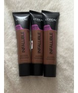 Lot 3 L&#39;Oreal Paris Infallible Total Cover Foundation Shade #312 Cocoa 1... - £13.91 GBP