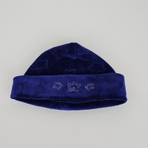 Vintage 2001 Gymboree Royal Blue Embossed Embroidered Star Hat 3-6 Velour - $14.84