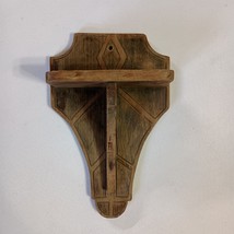 Vintage Hanging Wooden Wall Shelf Small Handcrafted With Intricate Detai... - $19.80