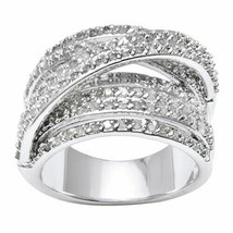 3CT Moissanite Diamante Spalline Incrociate Fede Nuziale 14K Oro Bianco Argento - $224.83