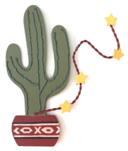 Saguaro Cactus Christmas Ornament Stars on a Rope Hand Painted Metal 4.5&quot; - £10.06 GBP
