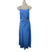 Farm Rio Cutout Blue silky Slip Midi Dress Size S Retail $200 New - $69.25