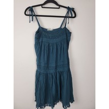Floreat Dress Small Womens Midi Blue Sleeveless Square Neck Pullover Casual - $26.61