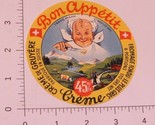 Vintage Bon Appetit Creme Gruyere  Cheese label - $7.91