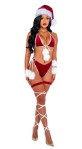 Roma Holiday Spirit Santa Red Velvet Bikini Set Costume C206 - £37.16 GBP