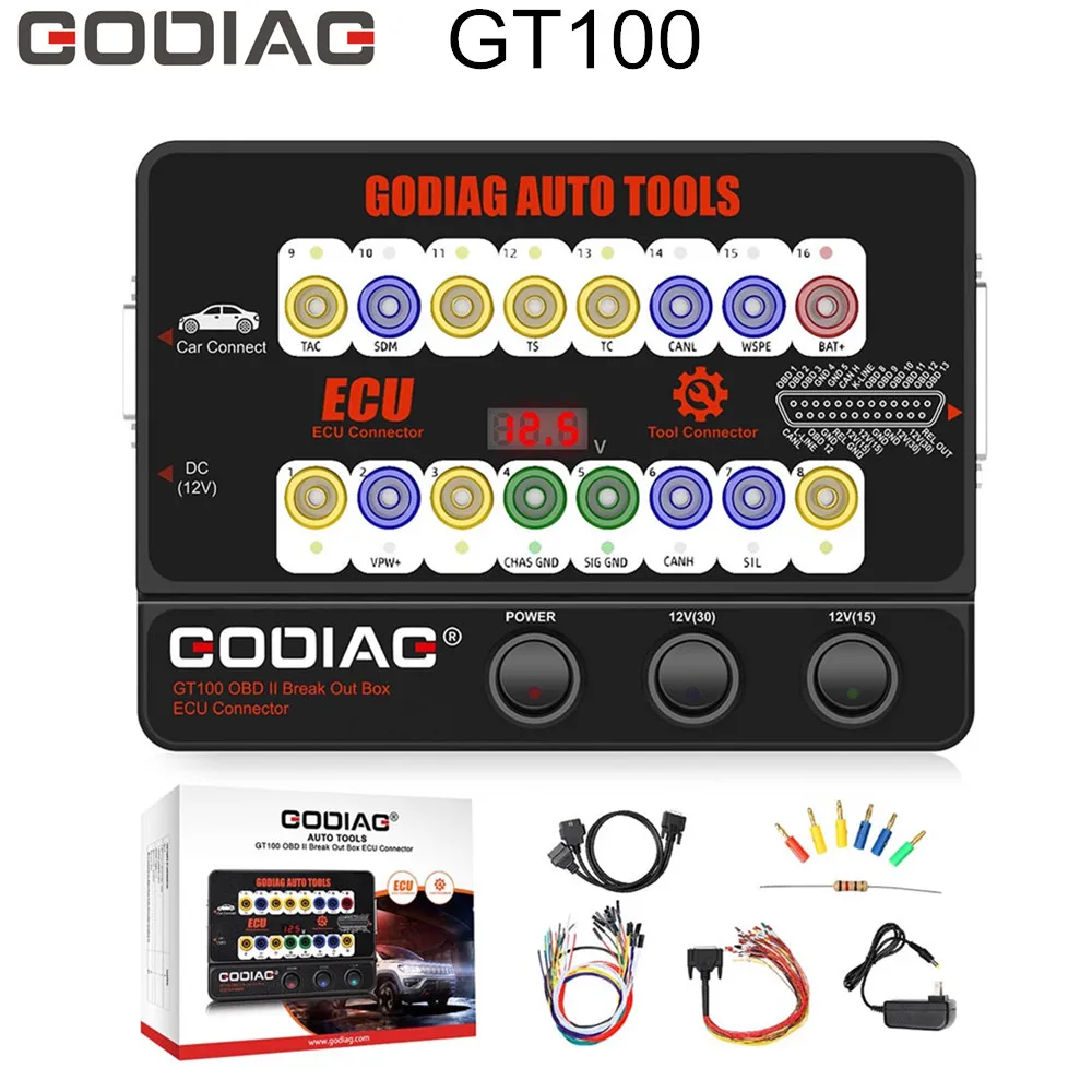 GODIAG GT100 OBDII Protocol ECU &amp; Break Out Box With progming &amp; coding Diagnosti - $203.84