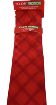 Hallmark Holiday Men's Christmas Red Classic Point Necktie Plaids & Checks image 3