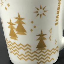 STARBUCKS COFFEE MUG CUP 2013 gold white forest trees sun advertising ho... - £11.83 GBP