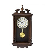 Bedford Clock Collection Leo 21 Inch Chestnut Wood Chiming Pendulum Wall... - £108.84 GBP