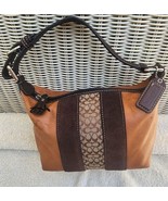 Coach Small Signature &amp; Brown Leather Purse  - £19.58 GBP