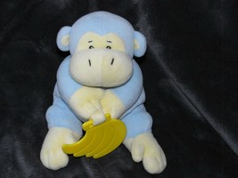 Baby Ganz Stuffed Plush Soft Blue Yellow Monkey Plastic Teether Teething Bananas - £19.78 GBP