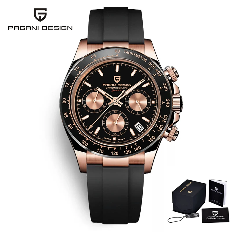 Men&#39;s Watches Rose Gold Quartz Wristwatch Luxury Watch For Men Chronogra... - £163.60 GBP