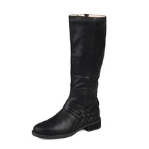 Journee Collection Womens 11 M Black Meg Flat Zip Up Riding Boots NIB FP9 - $48.99