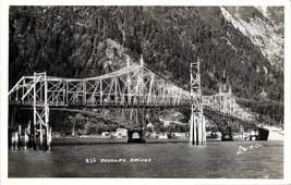 Vintage Douglas Bridge Juneau, Alaska Ekc Real Photo POSTCARD- W. And P. Co. 228 - £10.56 GBP