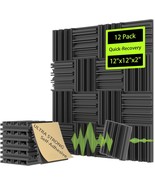 Sound Proof Foam Panels For Walls, 12Pack, 12&quot;X12&quot;X2&quot;, 3D Grooves - $31.92