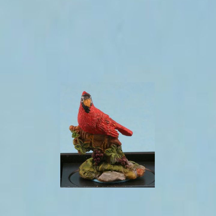 Cardinal Figurine jc05 Dale Jeannetta Kendall Songbird Perching Dollhouse  - $20.85