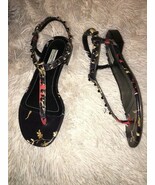 Balenciaga Flat Sandal Studded Floral-Print Leather  sz 36.5 C $535 NEW - $540.85 CAD