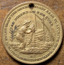 1841 Rochester, New York NY Temperance Well Water Bucket Brass 25mm Medal Token - £48.13 GBP