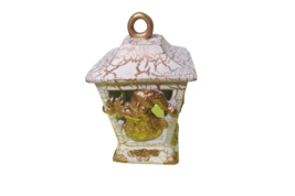 Ceramic Christmas Lantern Tea Light Candle Holder Snowman W/Candle 8.5&quot;T - £15.69 GBP