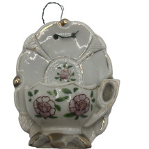 Vintage handpainted Japan wall pocket with rose floral Mauein Occupie Japan Cup - £31.75 GBP