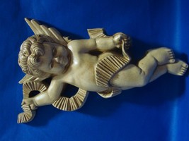  Angel Cherub  Cream Colored Resin, Wall Hanging Decor, French Baroque Style - £6.28 GBP