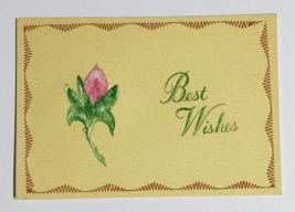 Embroidered Best Wishes Pink Rose Flower Novelty Postcard Floral Greetings UNP - £5.54 GBP