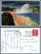 NEW YORK Postcard - Niagara Falls, American &amp; Horseshoe Falls Illuminated H2 - £2.32 GBP