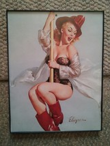 016 Framed Elvgren Pinup Girl Fireman Sliding Down The Pole Sexy Blonde - £7.89 GBP
