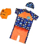 Children&#39;S Toddler Orange And Blue Floating Swimsuits With An Inflatable... - $50.75 CAD