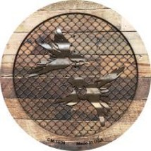 Corrugated Little Birds on Wood Novelty Circle Coaster Set of 4 - £15.94 GBP