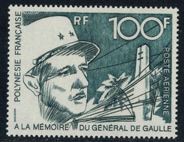 French Polynesia SC # c88 MNH De Gaulle and Memorial (1972) Air Mail - £23.82 GBP