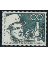French Polynesia SC # c88 MNH De Gaulle and Memorial (1972) Air Mail - £23.54 GBP