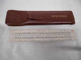 Old Vtg Frederick Post Co. 144K Hemmi Japan Slide Rule Ruler Leather Case Engine - £16.06 GBP
