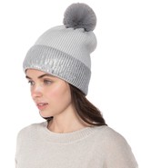 MSRP $35 Inc International Concepts Foil Cuff Beanie Gray Size One Size - €9,33 EUR