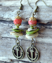 Anchor Earrings, long Boho Earrings, Hippie Earrings, Rustic, Gypsy, Bronze (E75 - £11.98 GBP