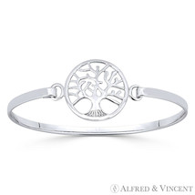 Tree-of-Life 22mm Charm Cuff Bangle Wristband Solid 925 Sterling Silver Bracelet - £28.85 GBP