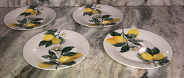 Royal Norfolk Lemons 7 1/2&quot; Dessert Snack Appetizer Plates Set Of 4-NEW-... - £23.23 GBP