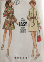 Butterick Sewing Pattern 5654 A-Line Dress Above Knee Length Vintage 1960s Uncut - £7.07 GBP
