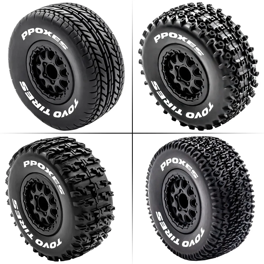 4pcs 112mm 1/10 Short Course Truck Tires Tyre Wheel With 12mm Hex For Slash - £30.88 GBP+