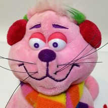 Commonwealth Pink Cat Plush Kitten RARE Stuffed Animal w Earmuffs Scarf 7&quot; Kitty - £31.96 GBP