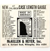 1968 McKillen And Heyer 47 Caliber Case Length Gauge Advertisement Hunti... - $19.99