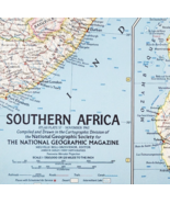 1962 Southern Africa Madagascar Map National Geographic 24.75 x 19&quot; F13G - $29.99
