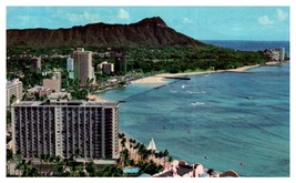 Aerial View of Waikiki Diamond Head and Outrigger Hawaii Postcard Posted 1974 - £9.37 GBP