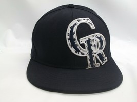 CR Colorado Rockies Hat New Era 59Fifty 7 1/2 Fitted Blue Wool MLB Baseball Cap - £23.50 GBP