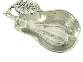 Condiment Nut Candy Dish, Pear Shaped Cast Aluminum Silver Antiqued Finish - £21.24 GBP
