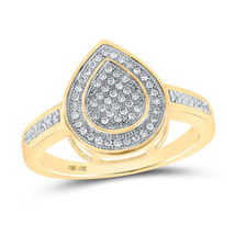 10kt Yellow Gold Womens Round Diamond Teardrop Ring 1/5 Cttw - $399.50